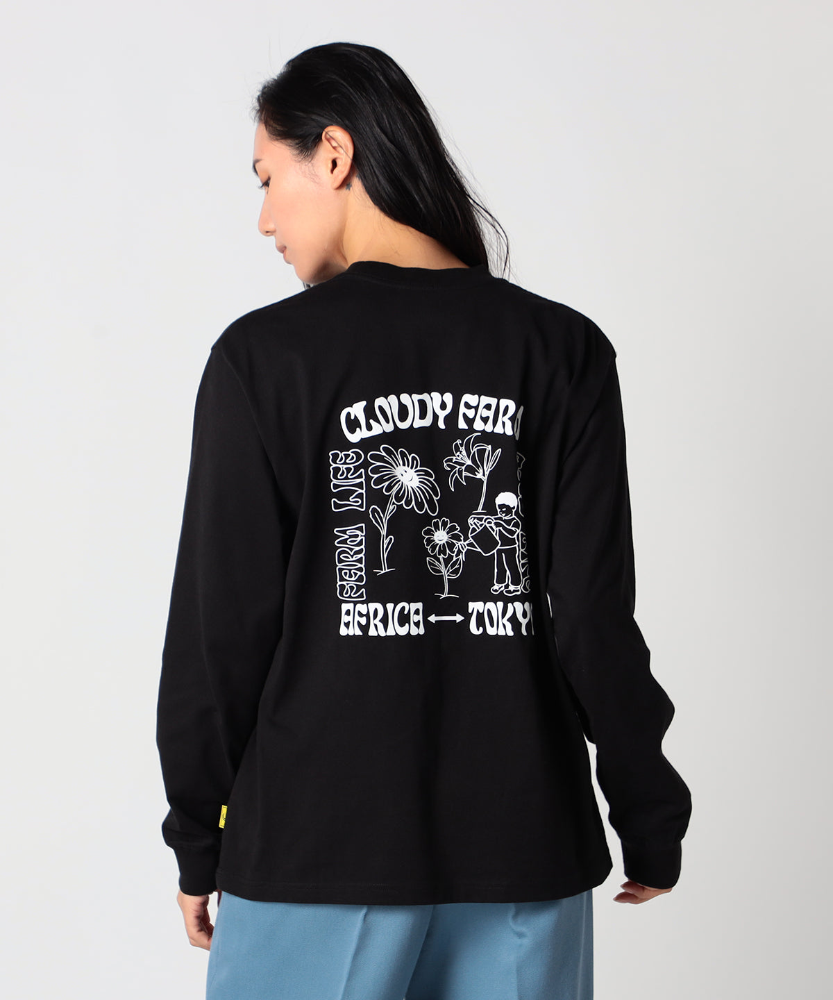 Long Sleeve T-Shirts CLOUDY FARM BLACK