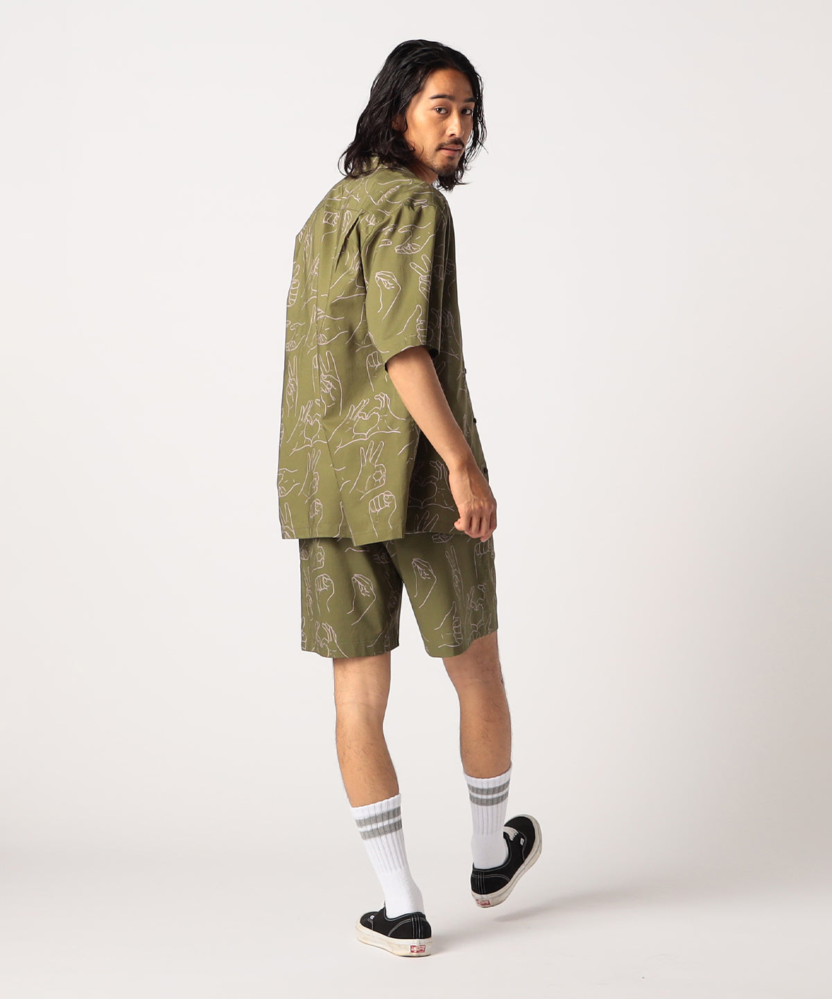 African Textile shorts  KHAKI