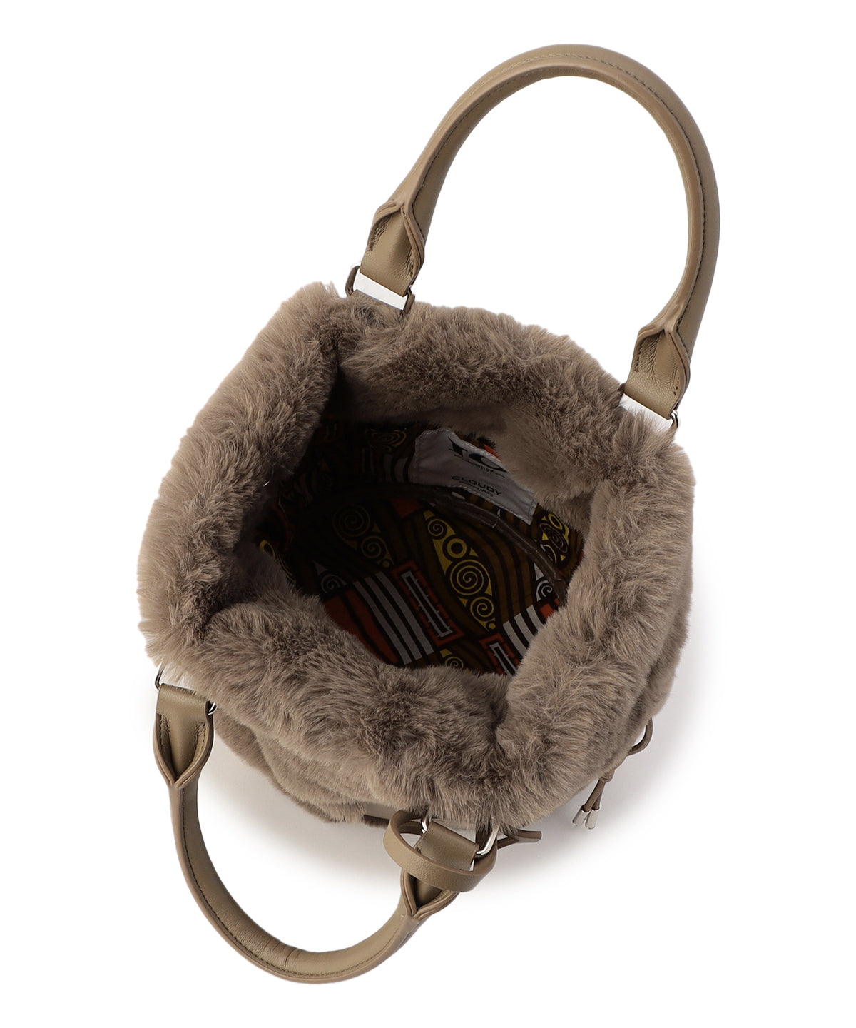 Eco Fur Shoulder Bag GREIGE