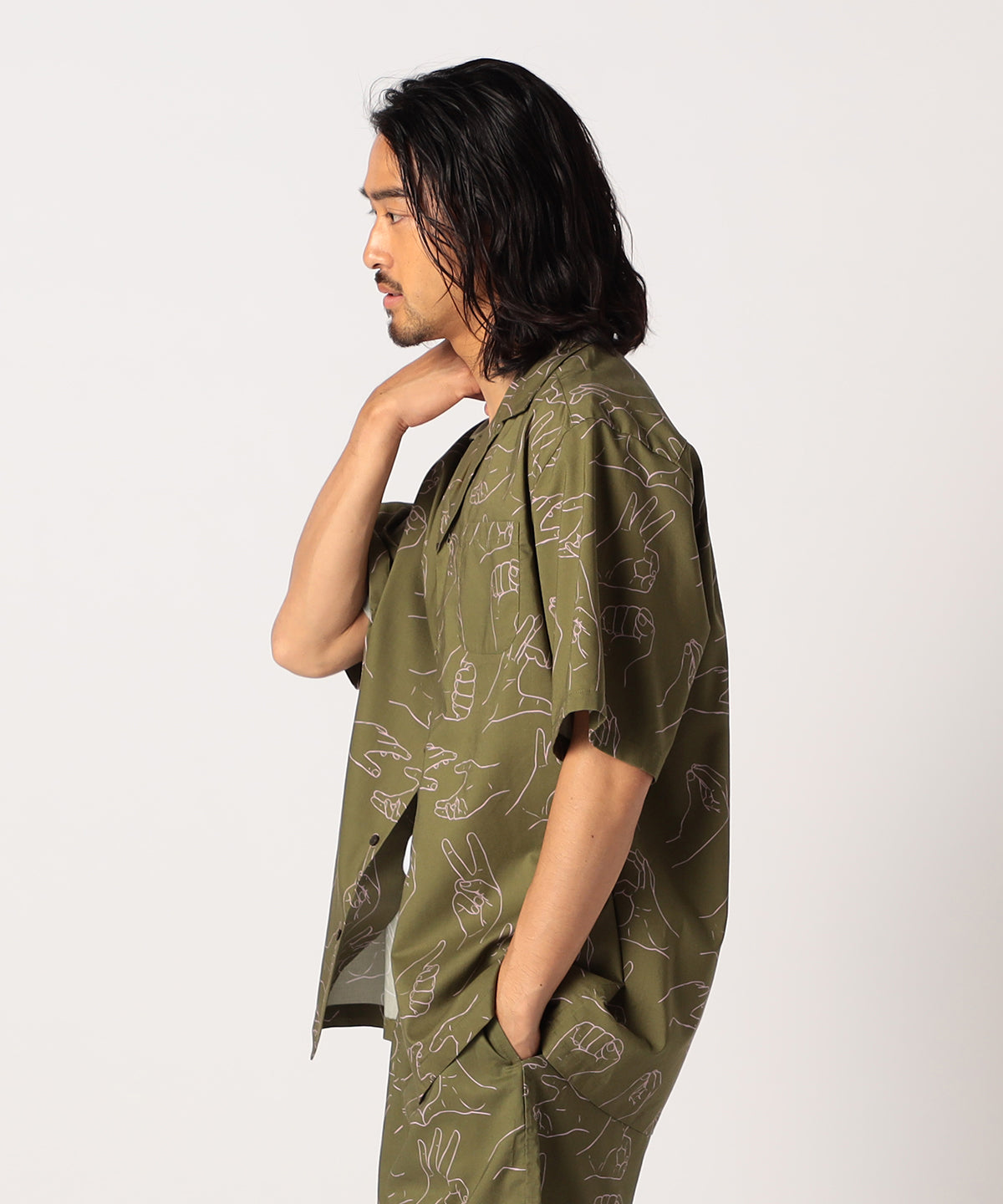 African Textile Shirt KHAKI