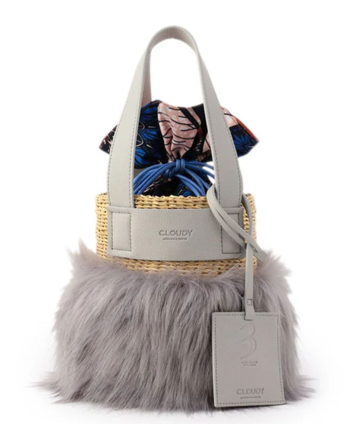 Eco Fur Basket BLUEGRAY