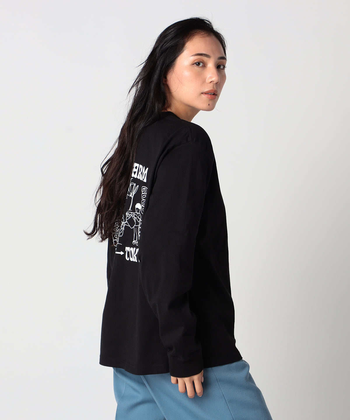 Long Sleeve T-Shirts CLOUDY FARM BLACK