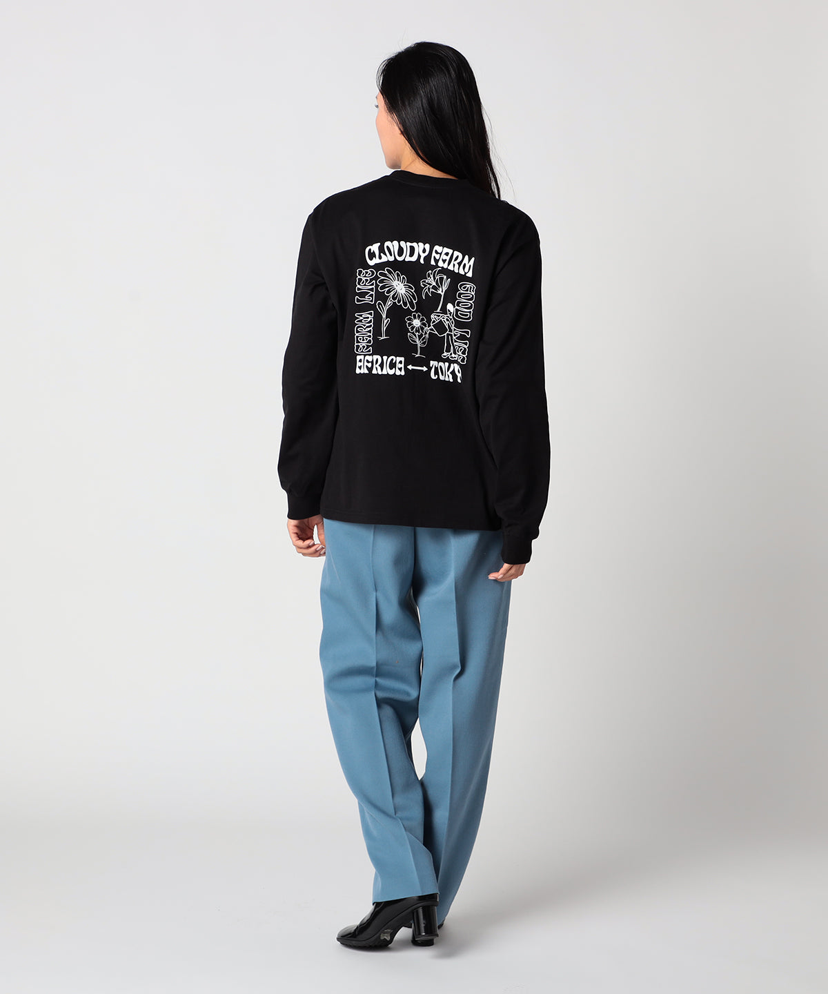 Long Sleeve T-Shirts CLOUDY FARM BLACK