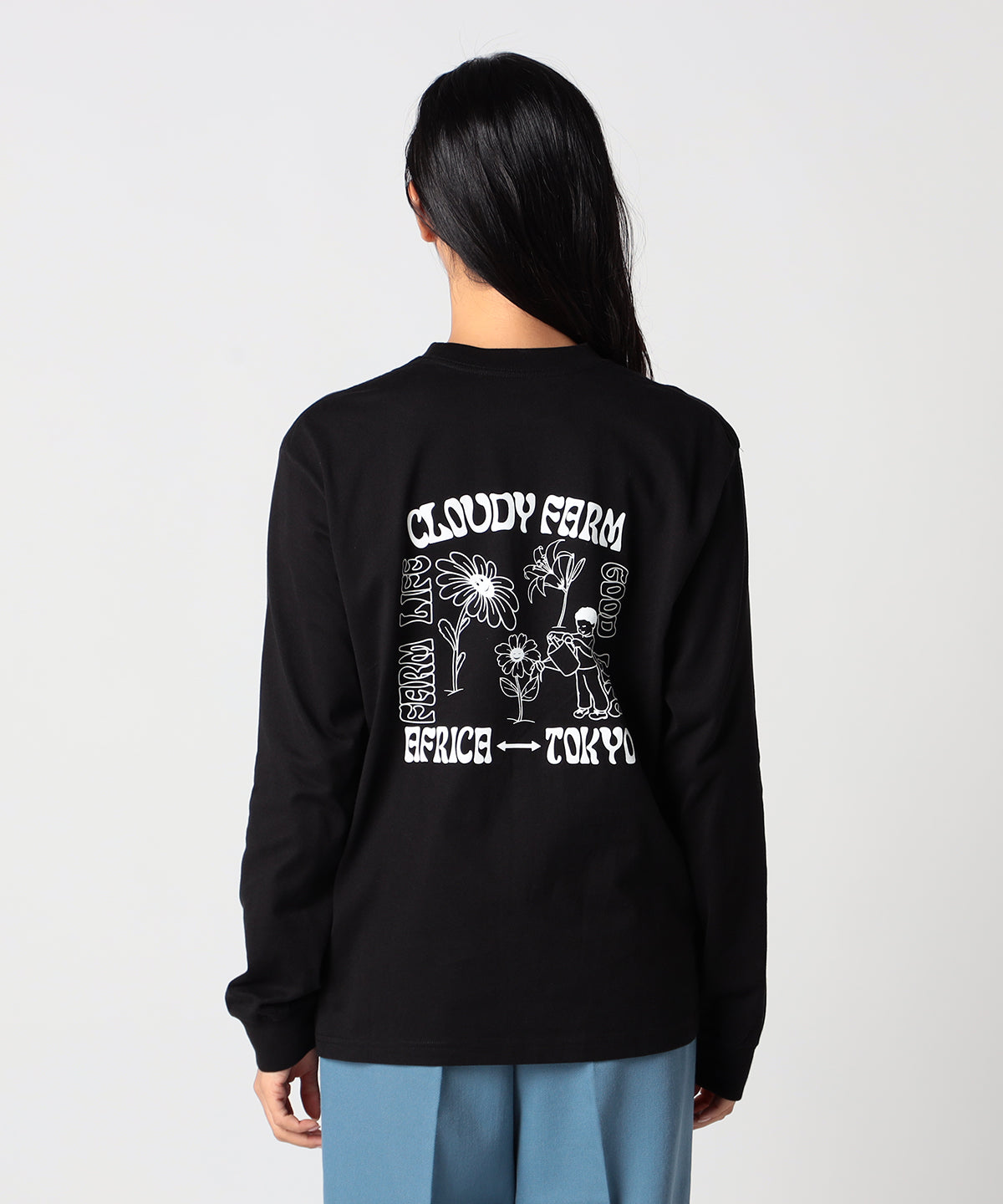 Long Sleeve T-Shirts CLOUDY FARM BLACK