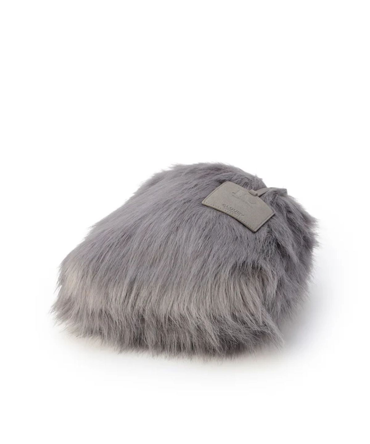 Logo handle Eco fur Tote Bag (small) BLUEGRAY