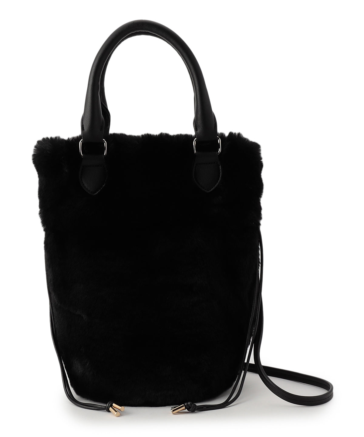 【予約：11月中旬〜下旬発送予定】Eco Fur Drawstring Shoulder Bag BLACK