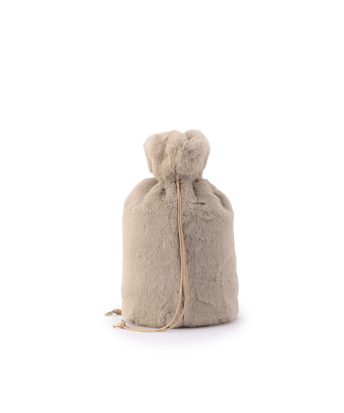Eco Fur Drawstring Bag(Medium)BEIGE