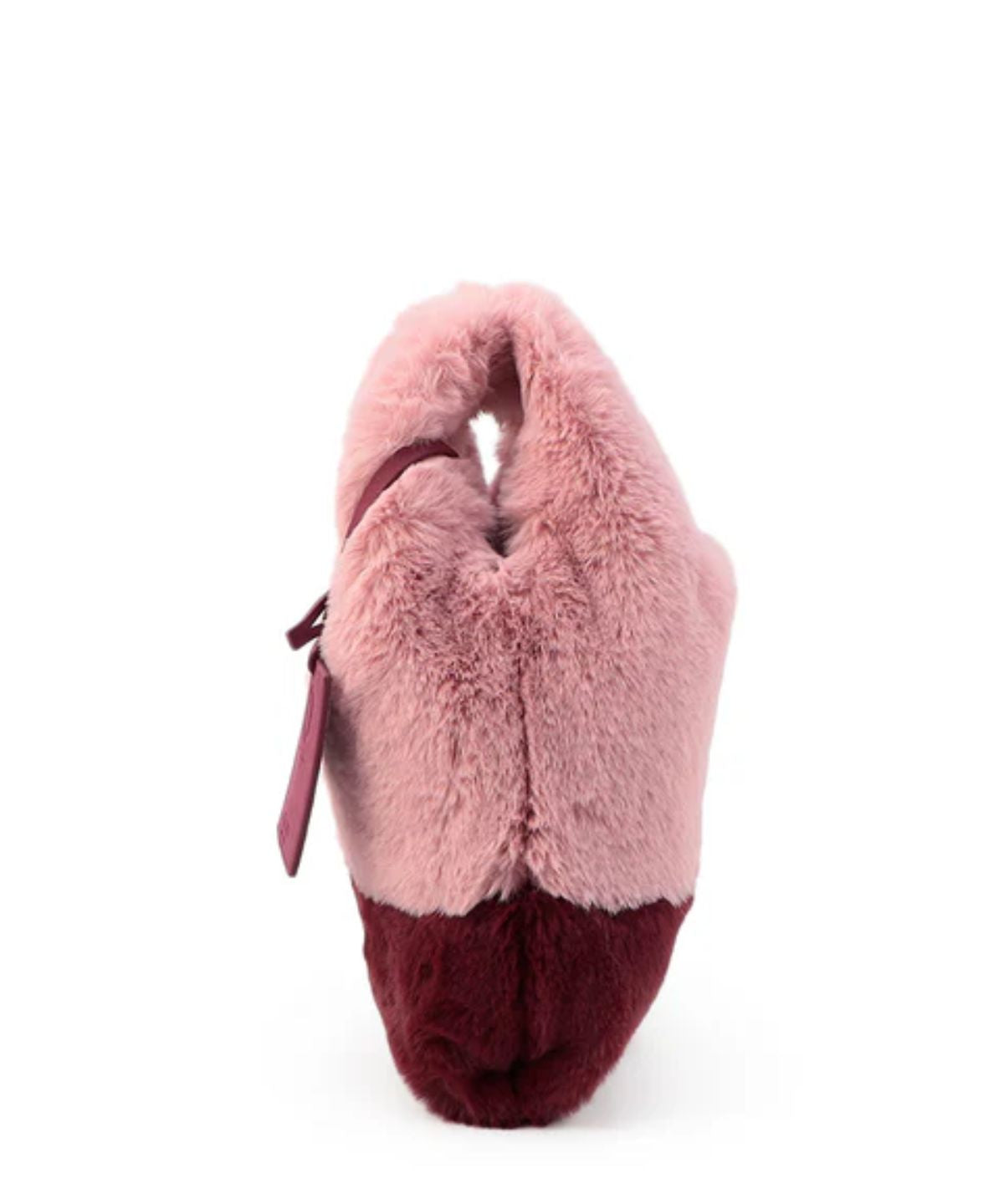 Eco Fur Convenience Bag (Small) PINK×BURGUNDY