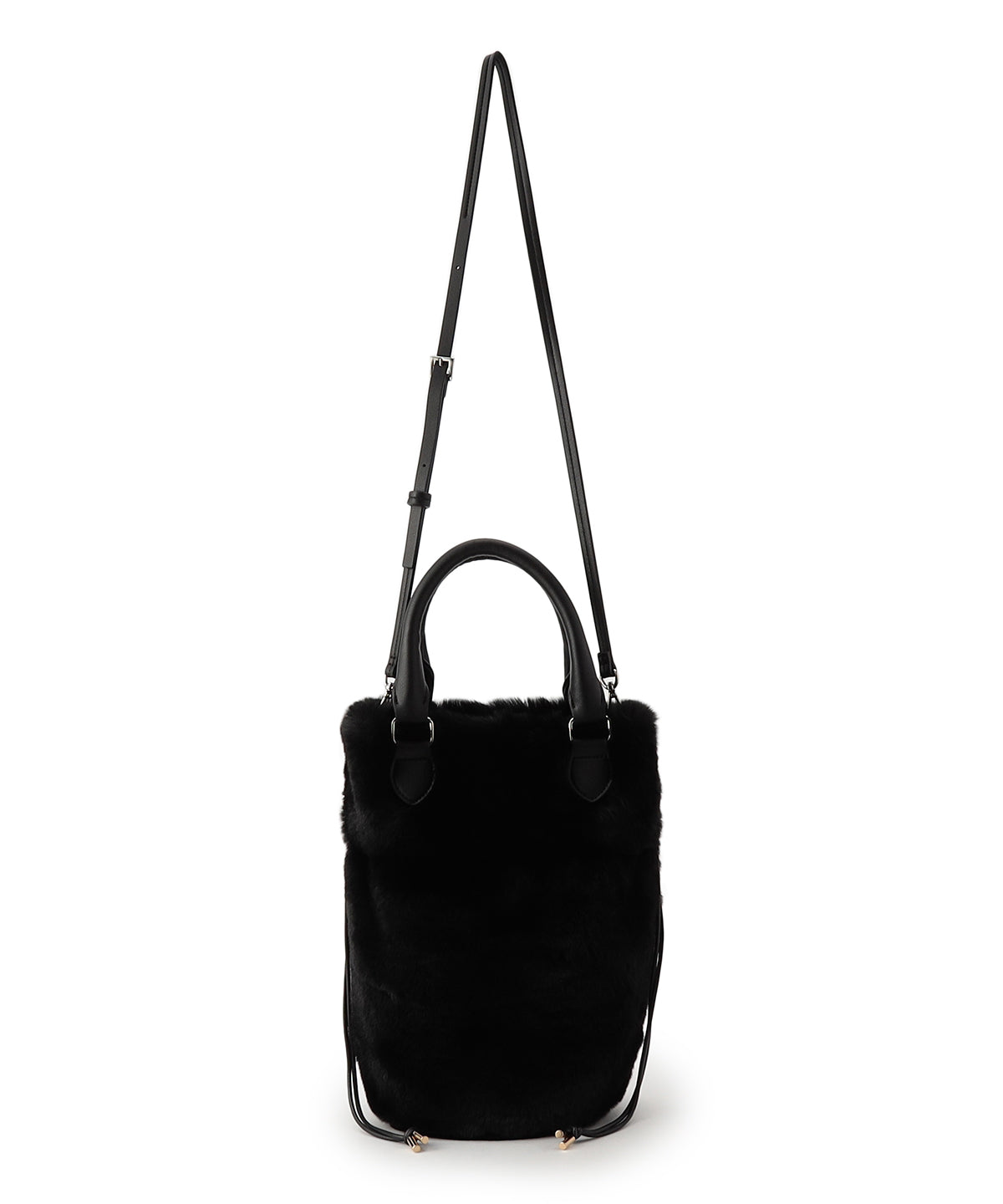 【予約：11月中旬〜下旬発送予定】Eco Fur Drawstring Shoulder Bag BLACK