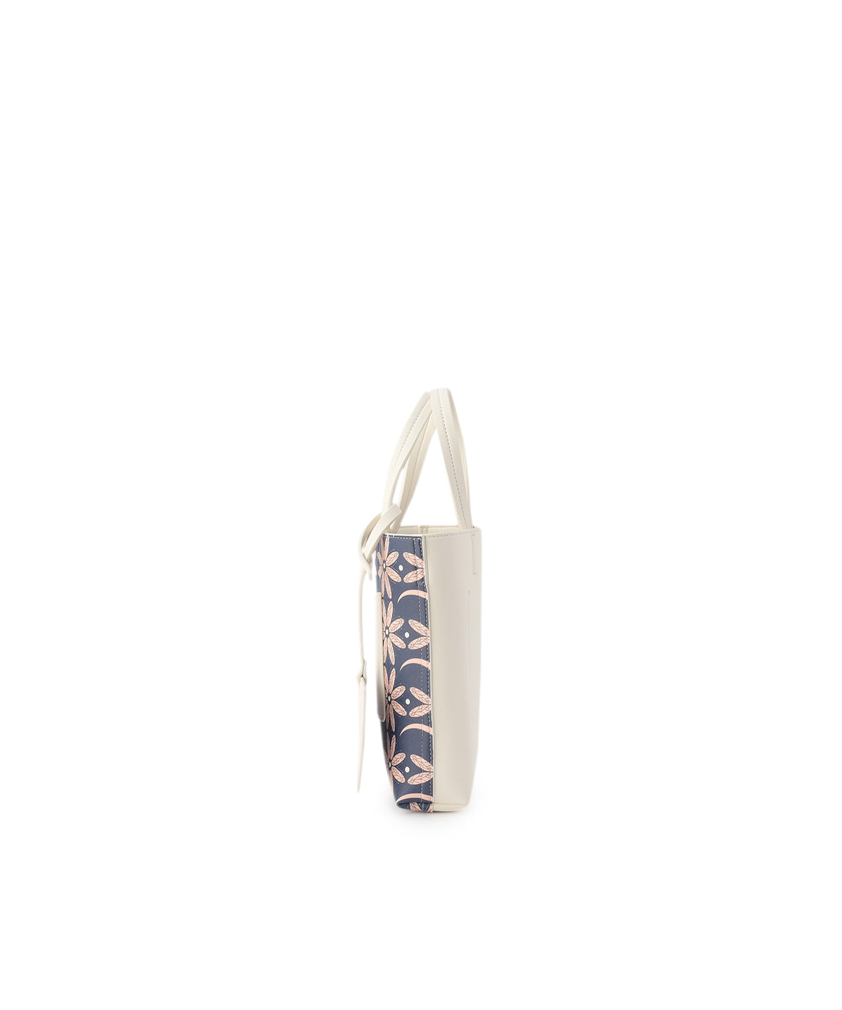 Fake Leather Printed Tote Bag (Small) WHITE