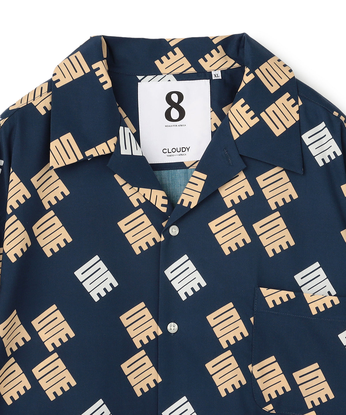 African Textile Long Sleeve Shirt NAVY