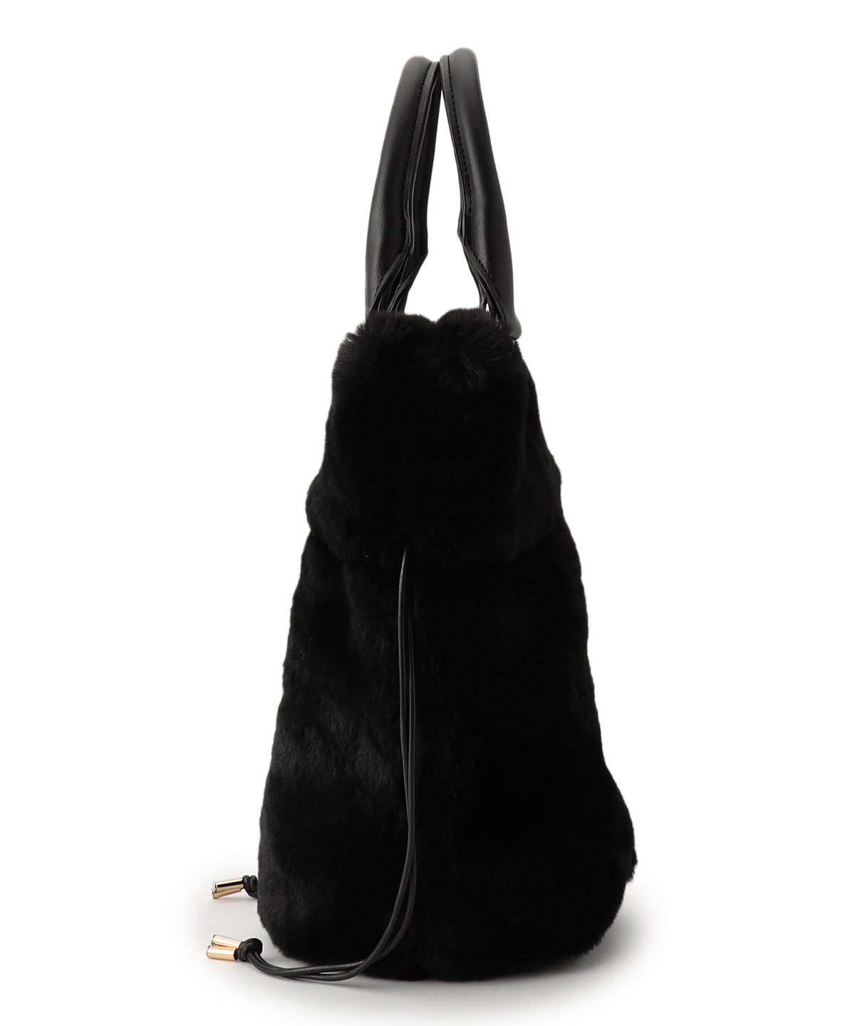 【予約：11月中旬〜下旬発送予定】Eco Fur Drawstring Shoulder Bag BLACK