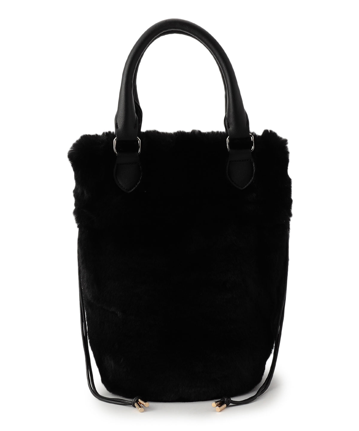 【予約：11月中旬〜下旬発送予定】Eco Fur Drawstring Shoulder Bag BLACK