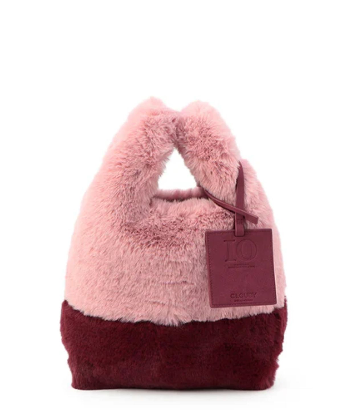 Eco Fur Convenience Bag (Small) PINK×BURGUNDY