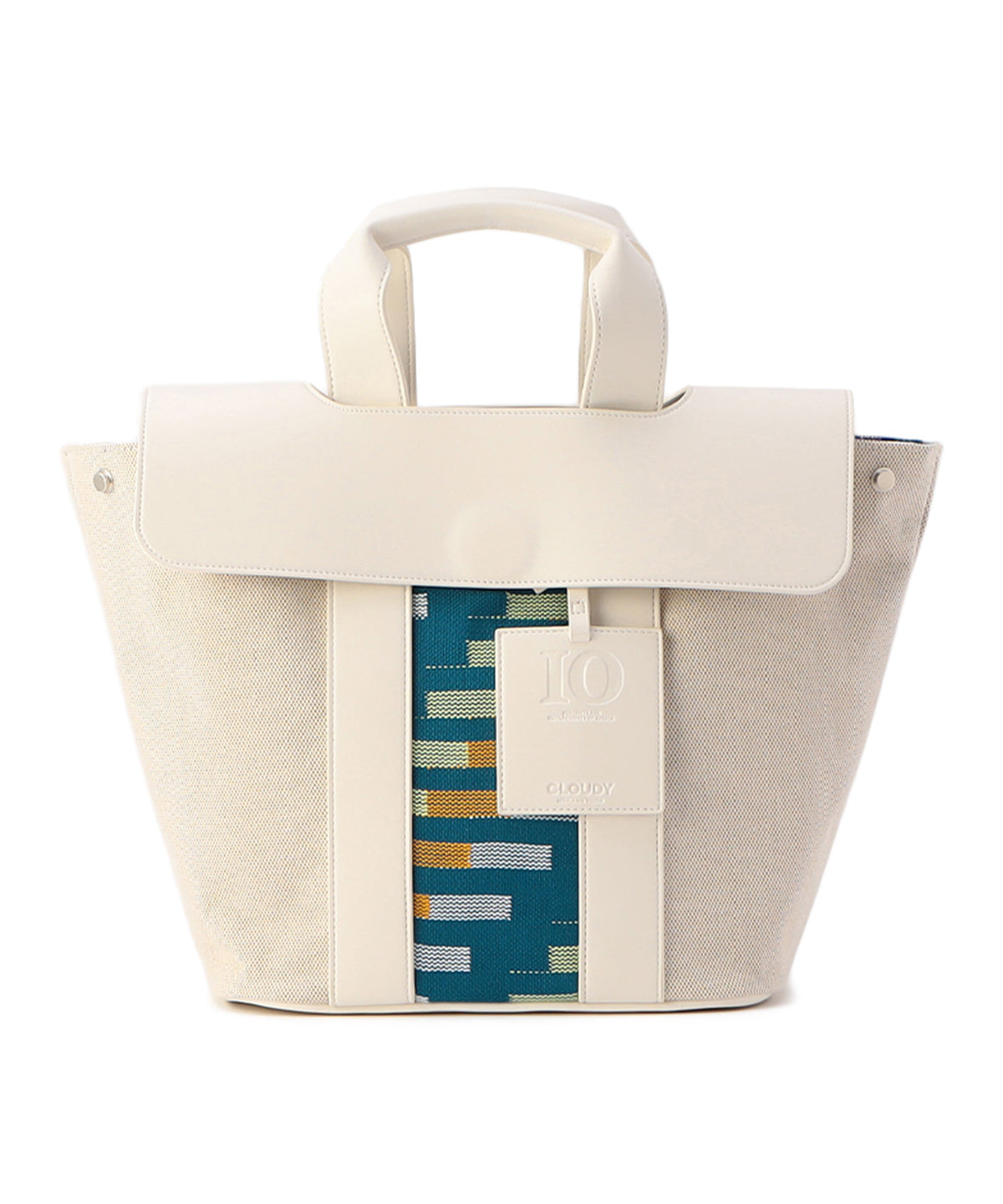 Two Tone Kente Bag (Medium) WHITE