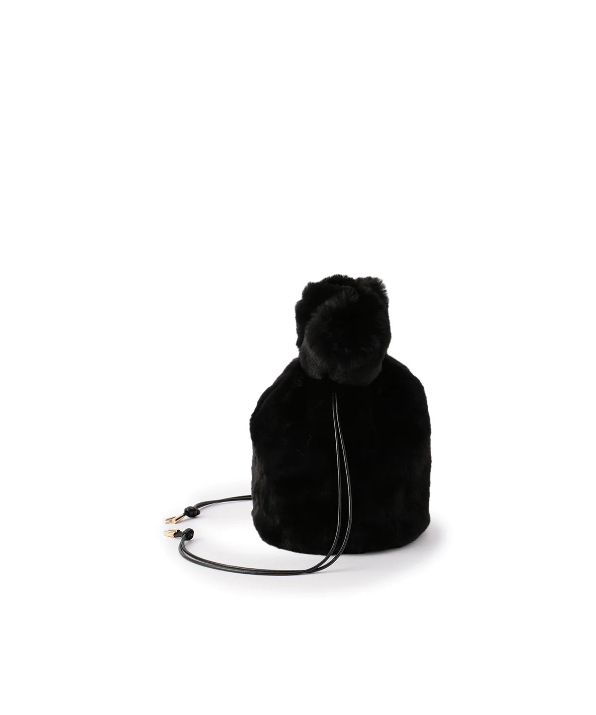 【期間限定ポーチS付き】Eco Fur Drawstring Bag (Small) BLACK