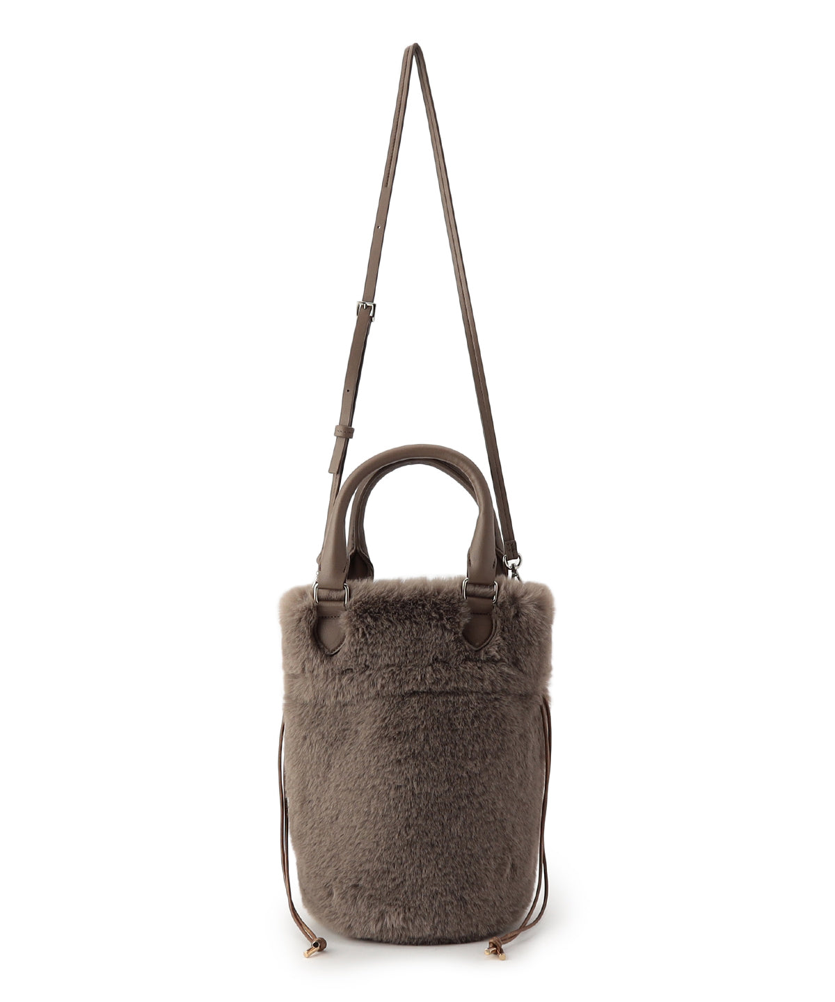 【予約：11月中旬〜下旬発送予定】Eco Fur Drawstring Shoulder Bag GREIGE