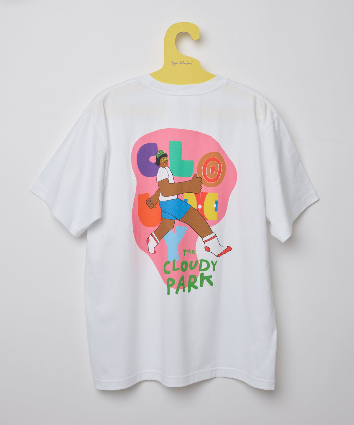 CLOUDY PARK Back Print T-Shirts （PINK）WHITE