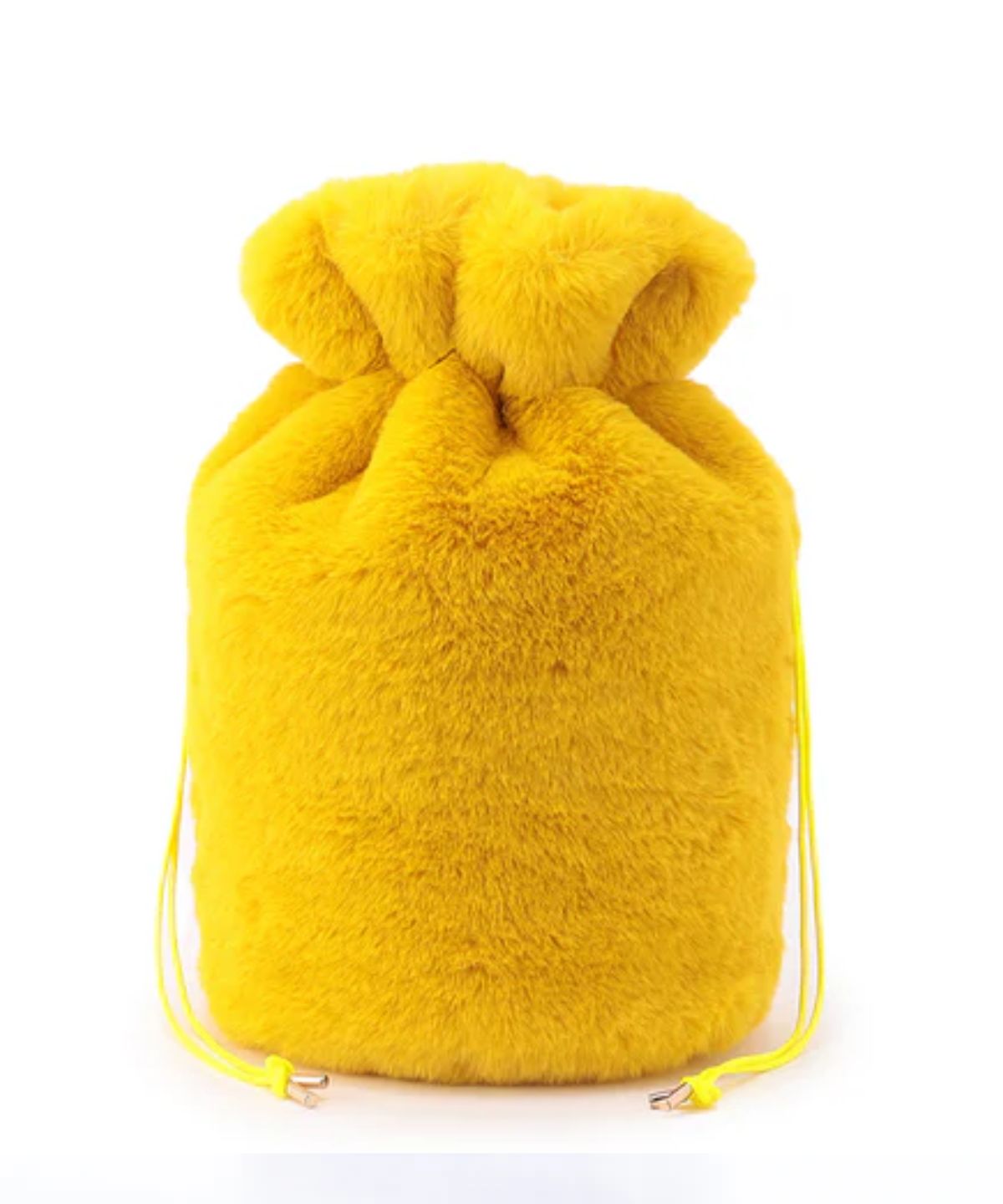 Eco Fur Drawstring Bag(Medium)YELLOW