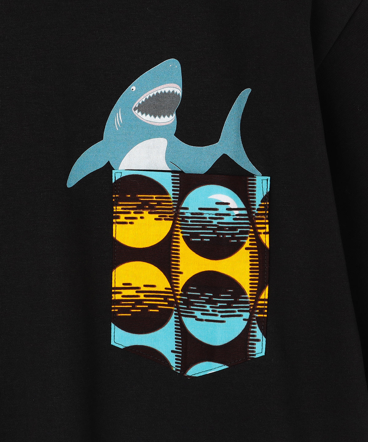 ポケットＴシャツ Shark BLACK