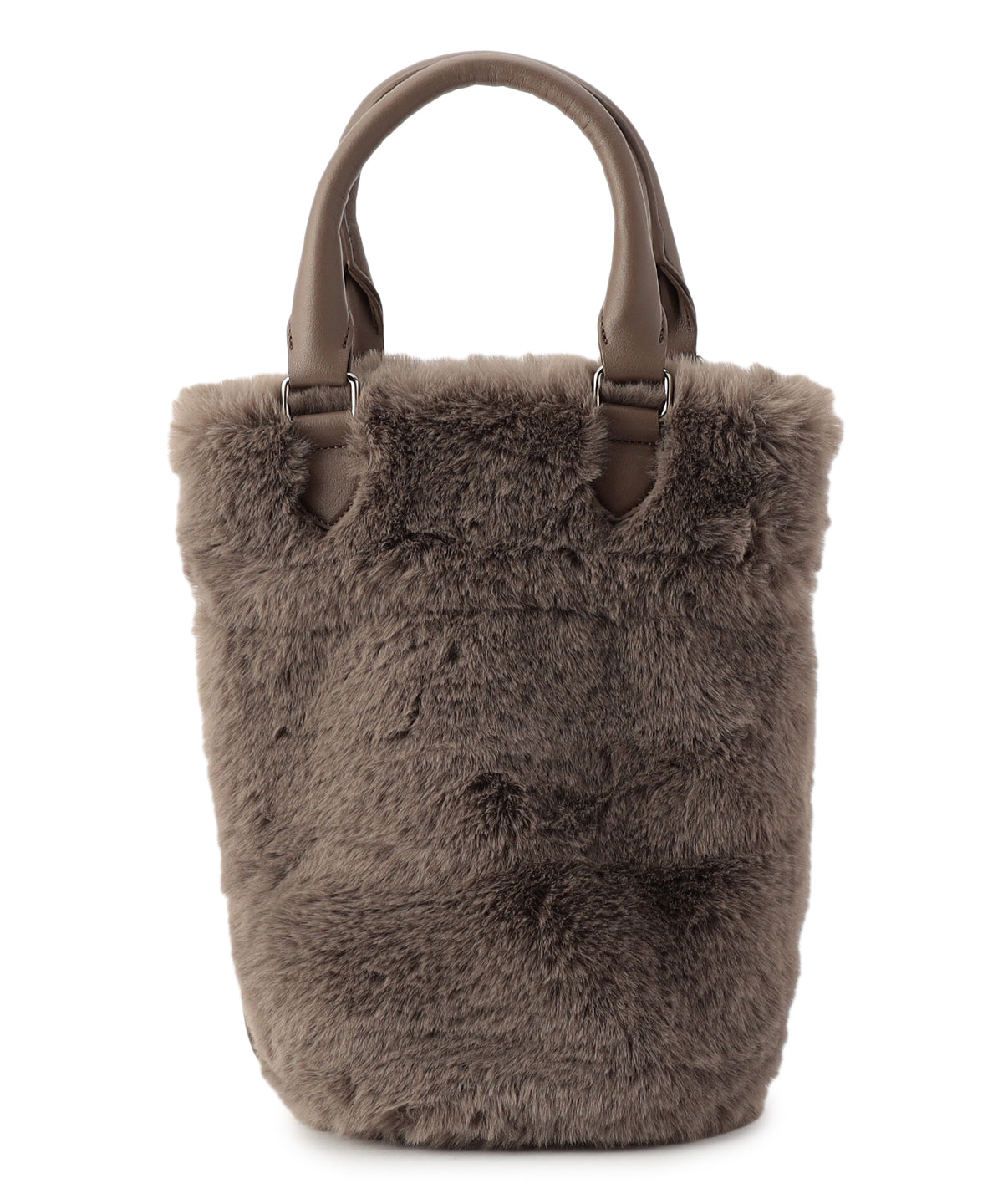 【予約：11月中旬〜下旬発送予定】Eco Fur Drawstring Shoulder Bag GREIGE