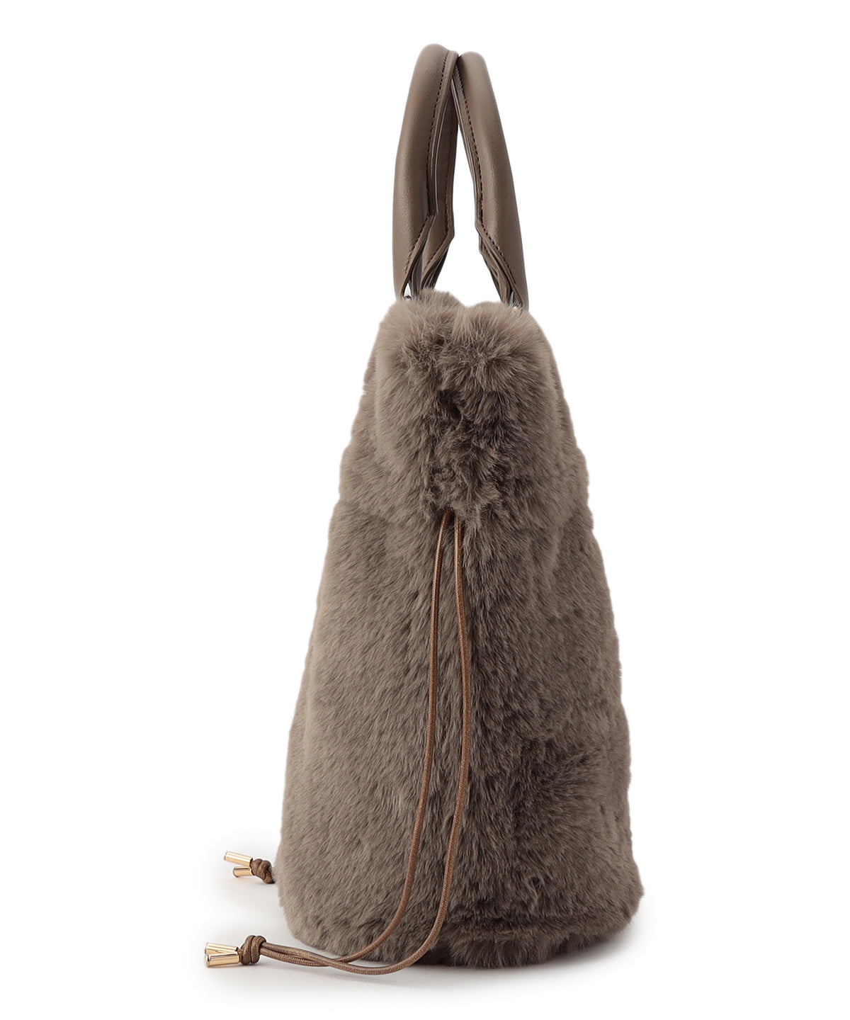 【予約：11月中旬〜下旬発送予定】Eco Fur Drawstring Shoulder Bag GREIGE