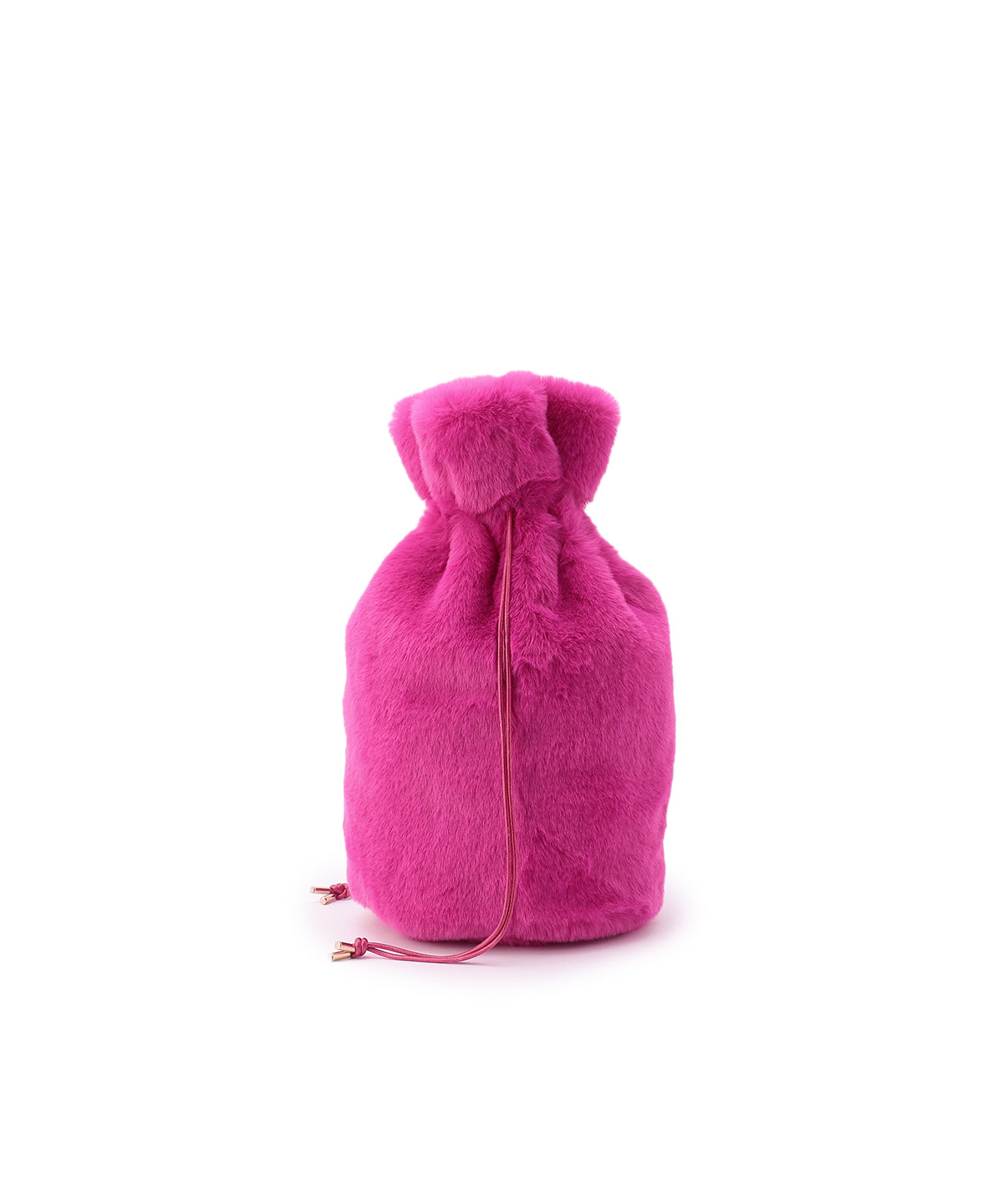 Eco Fur Drawstring Bag(Medium)PINK