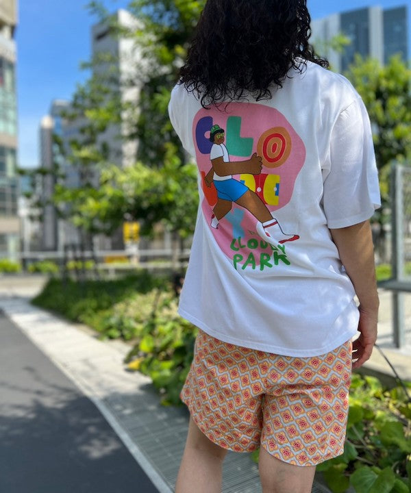 CLOUDY PARK Back Print T-Shirts （PINK）WHITE