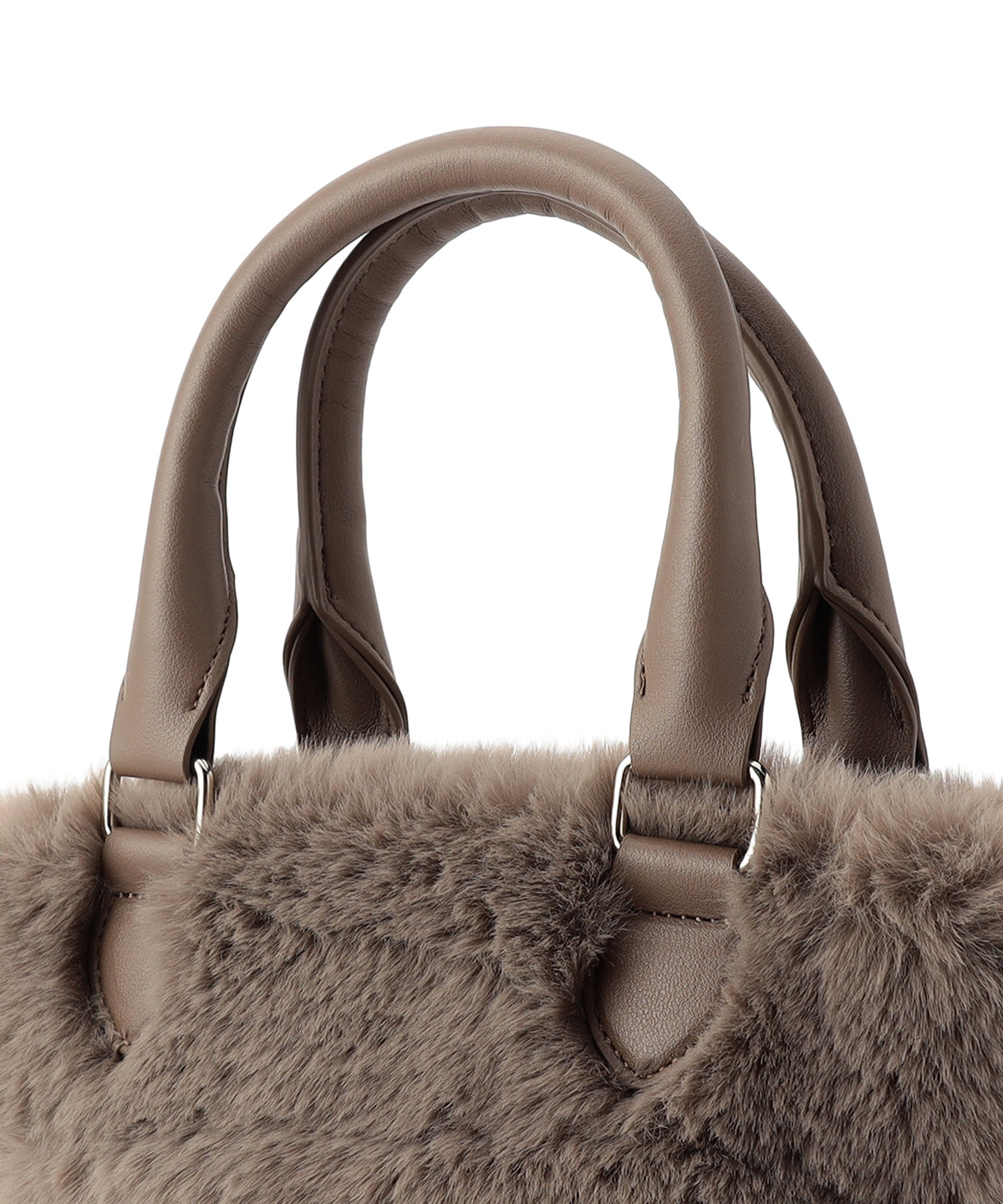 【予約：11月中旬〜下旬発送予定】Eco Fur Drawstring Shoulder Bag GREIGE