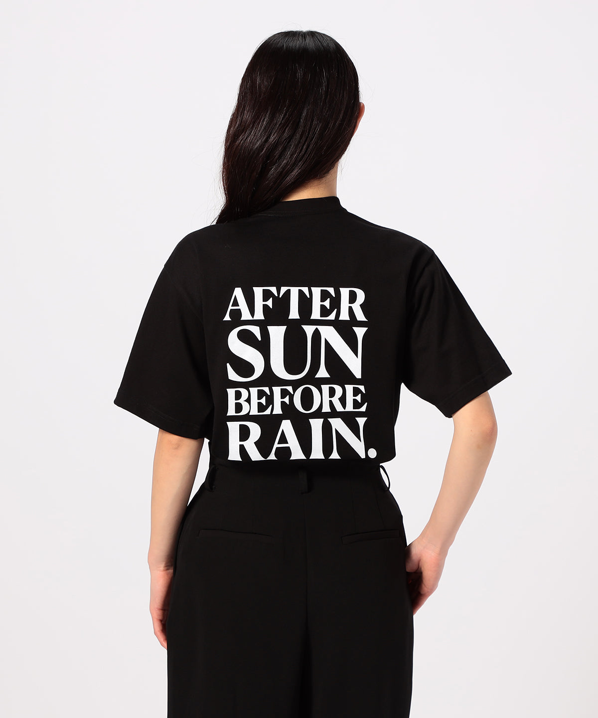Lunch T-shirt AFTER SUN BEFORE RAIN BLACK
