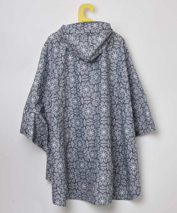 Recycled Poncho-style Rainwear BLACK