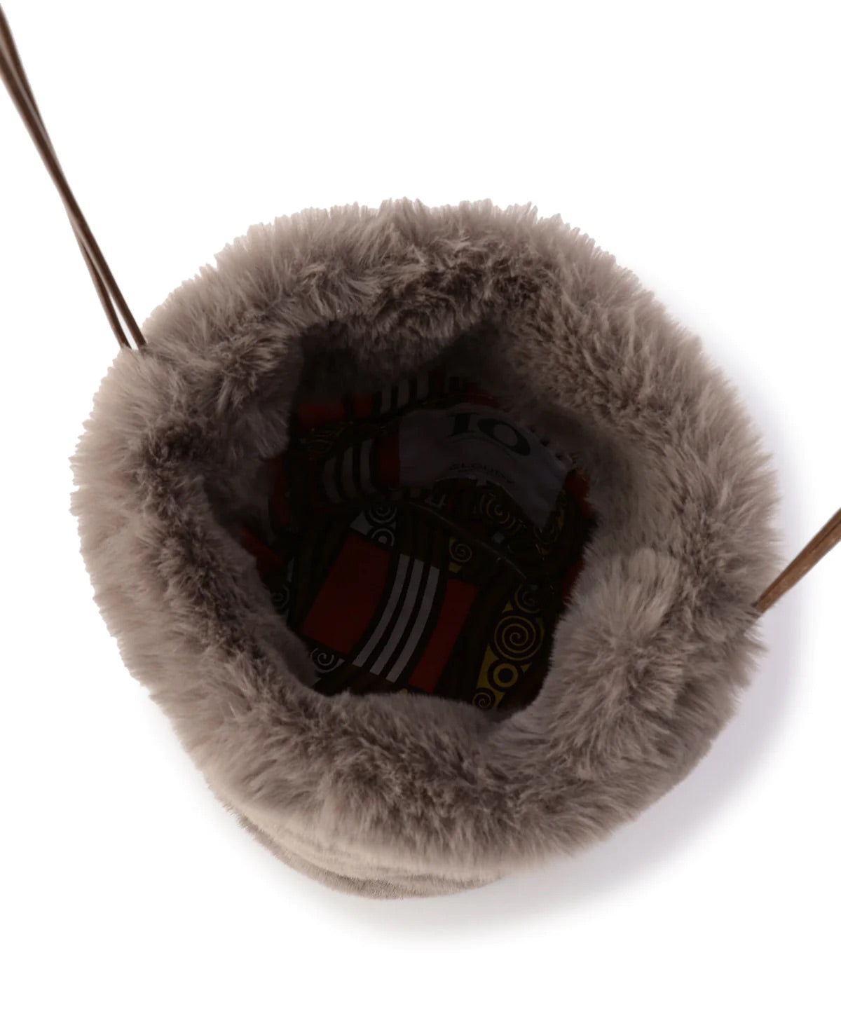 【期間限定ポーチS付き】Eco Fur Drawstring Bag (Small) GREIGE