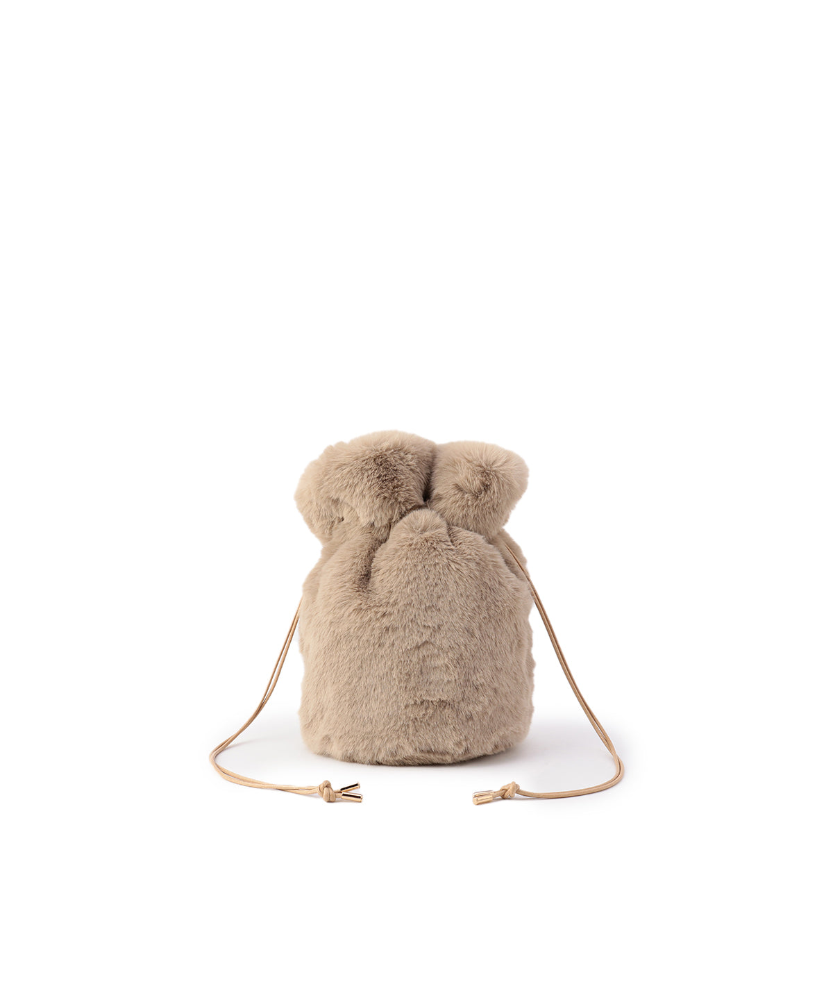 Eco Fur Drawstring Bag (Small) BEIGE