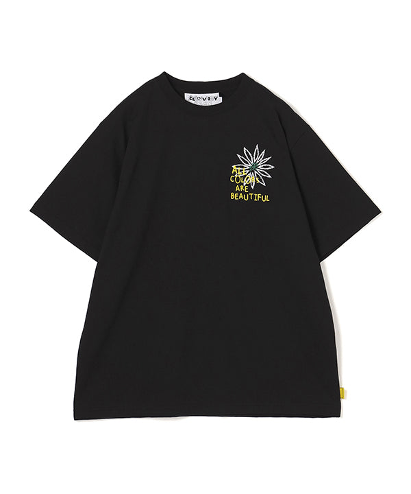 Park T-shirts Embroidery Petals BLACK