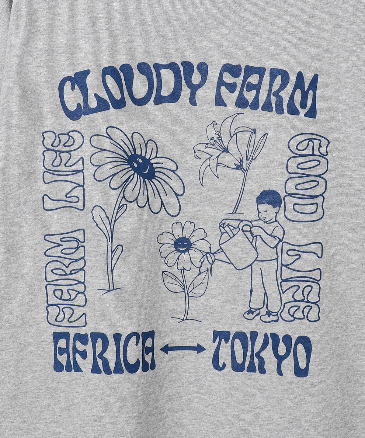 スウェットパーカー CLOUDY FARM グレー