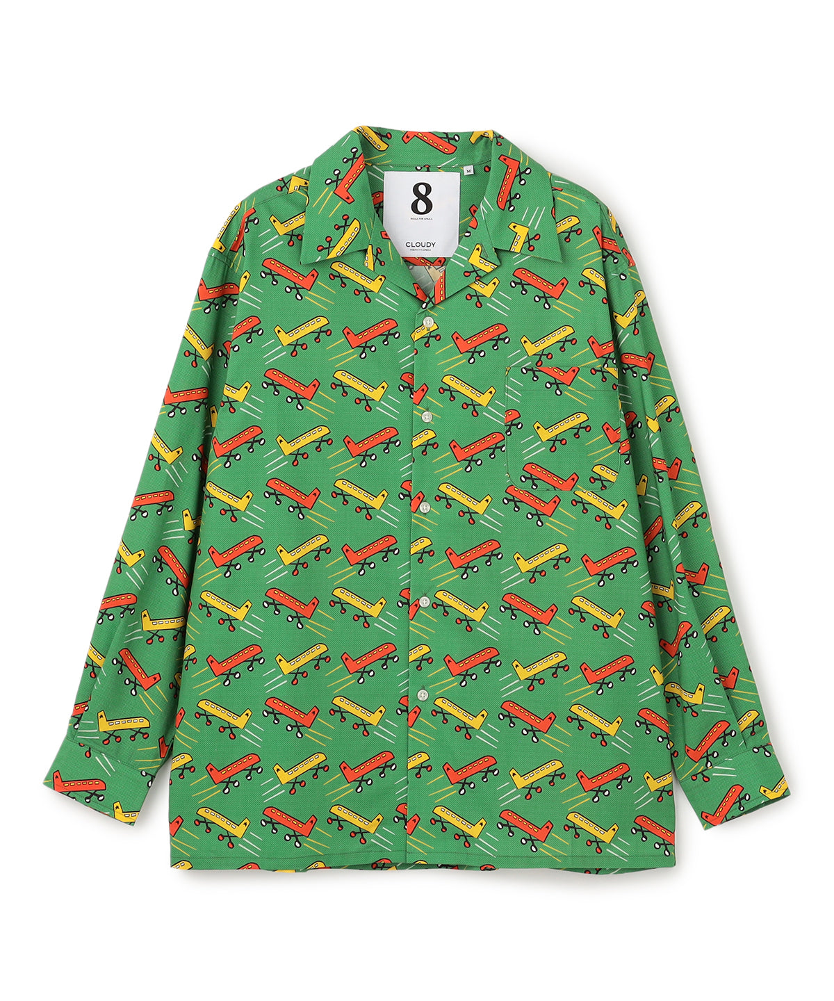 African Textile Long Sleeve Shirt GREEN