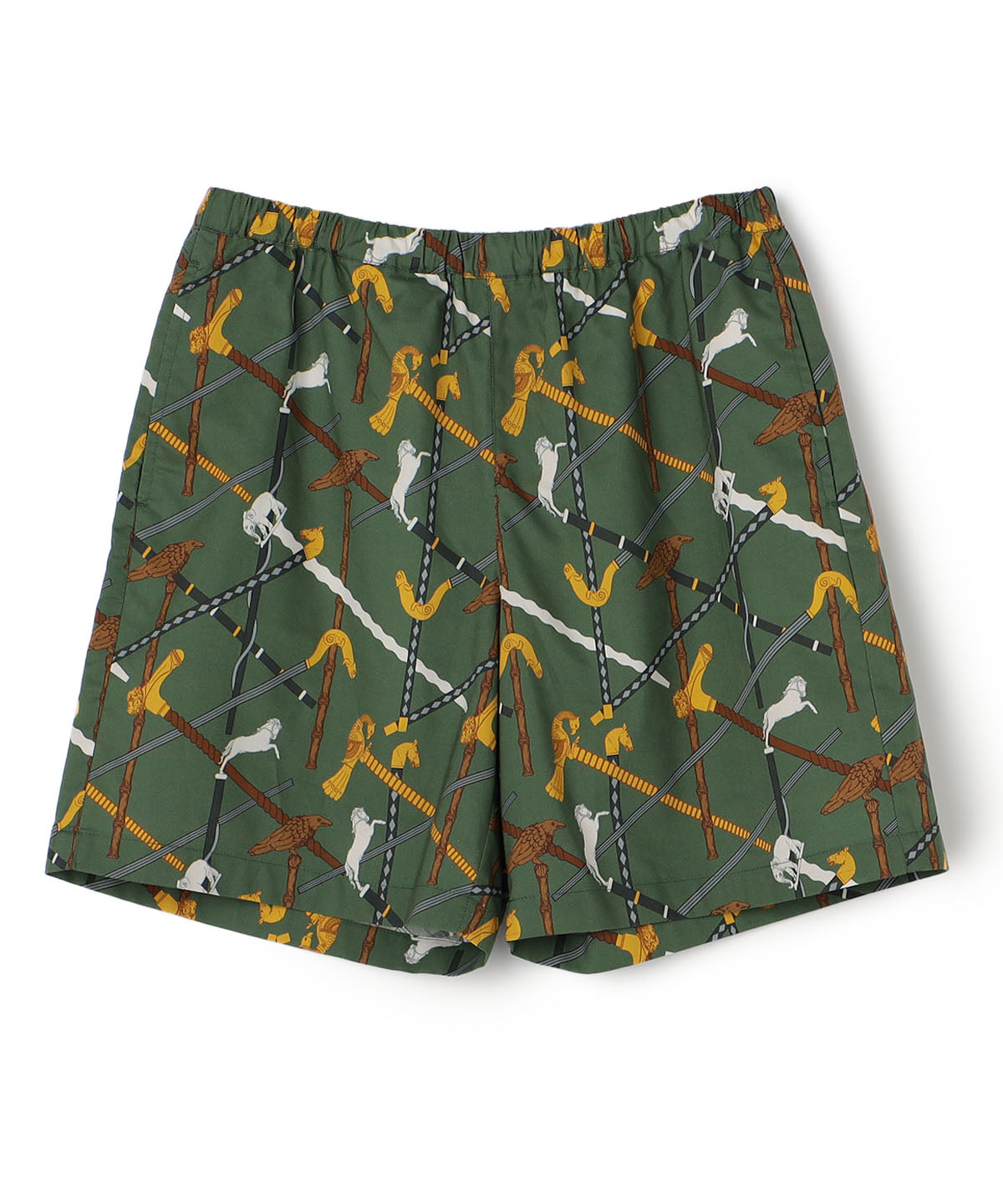 African Textile shorts  GREEN