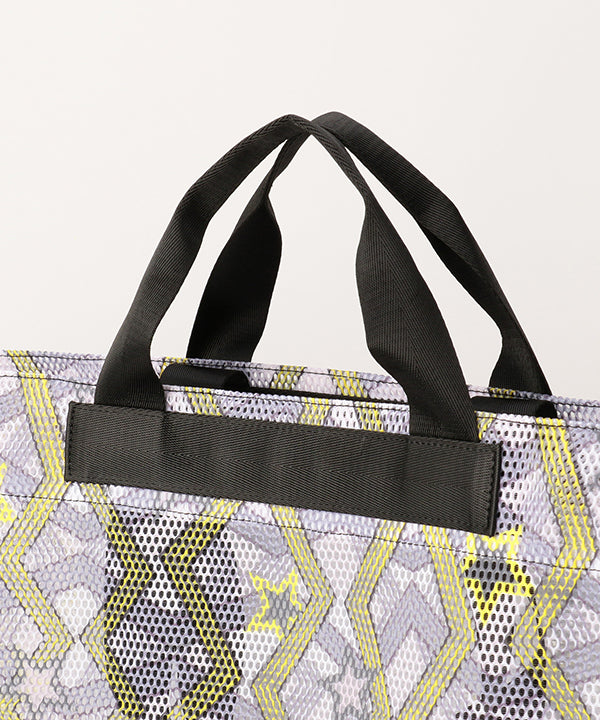 African Textile Mesh Tote Bag (Large) BLACK