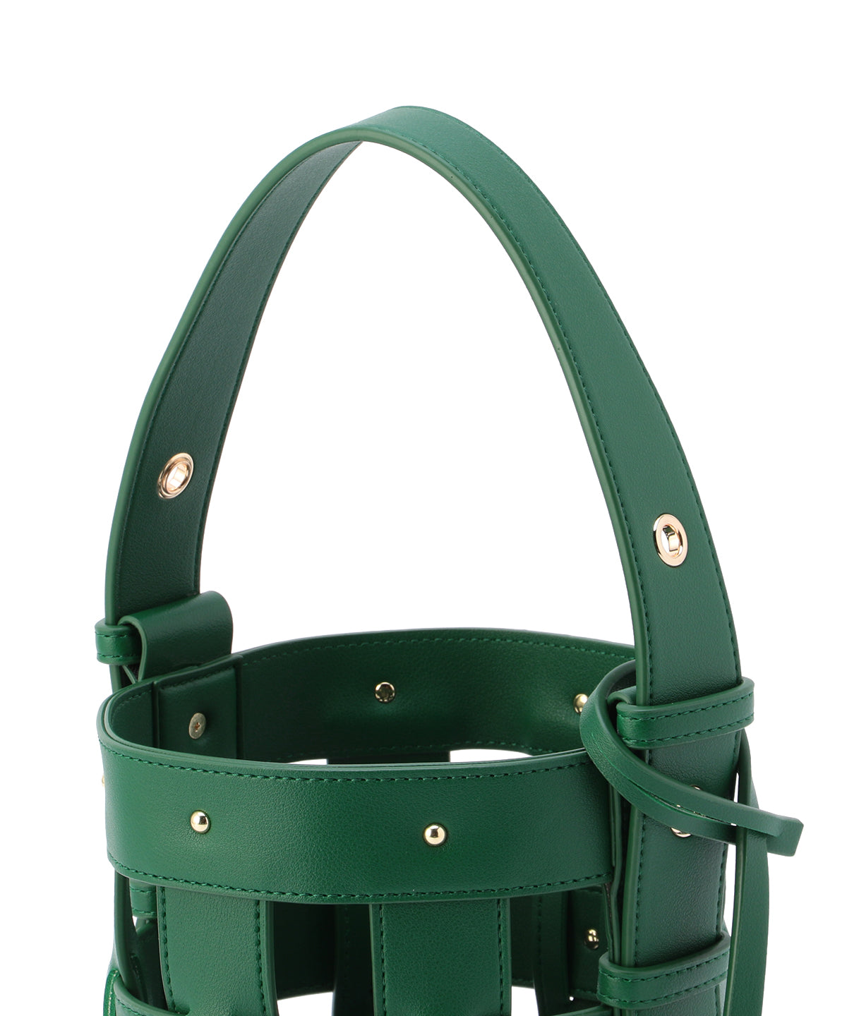 Fake Leather Mesh Tube Bag GREEN