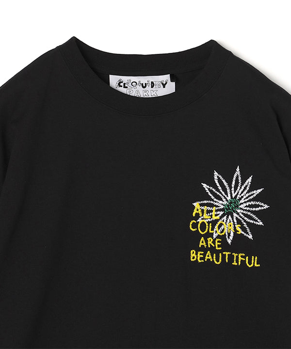 Park T-shirts Embroidery Petals BLACK