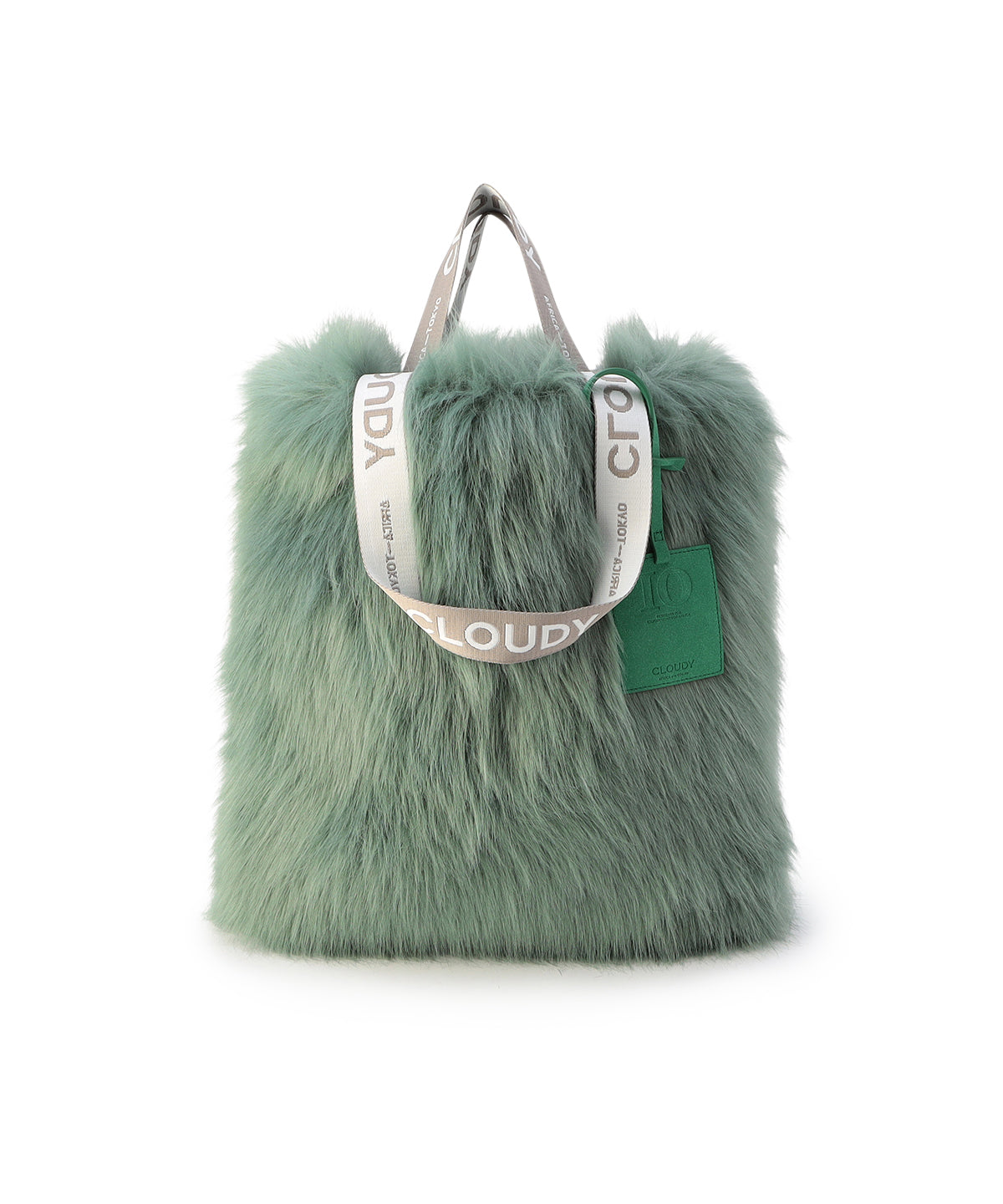 Logo handle Eco fur Tote Bag (Large) E.GREEN