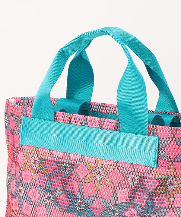 African Textile Mesh Tote Bag (Small) E.BLUE