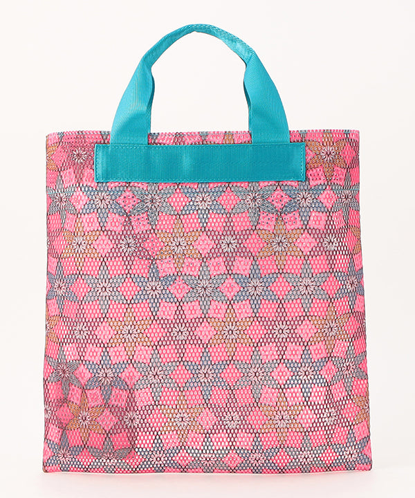 African Textile Mesh Tote Bag (Small) E.BLUE