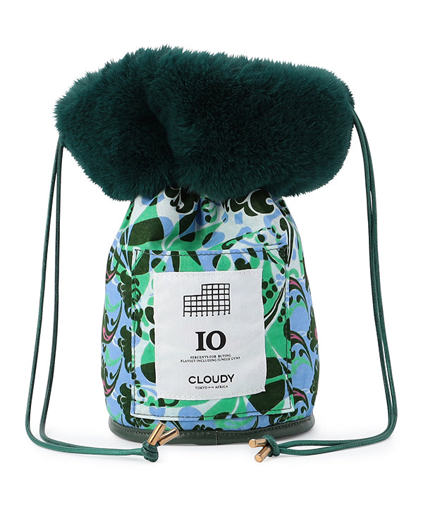 Eco Fur Drawstring Bag GREEN