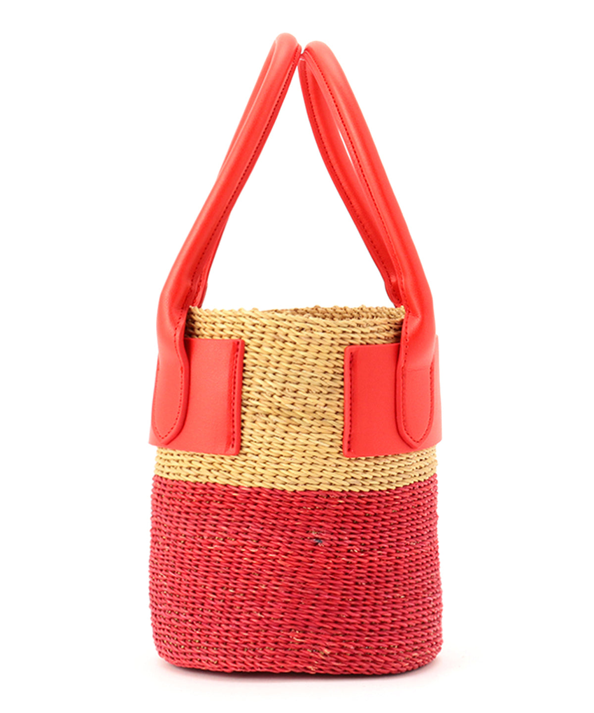 Tote Handle Colored Tube Basket RED