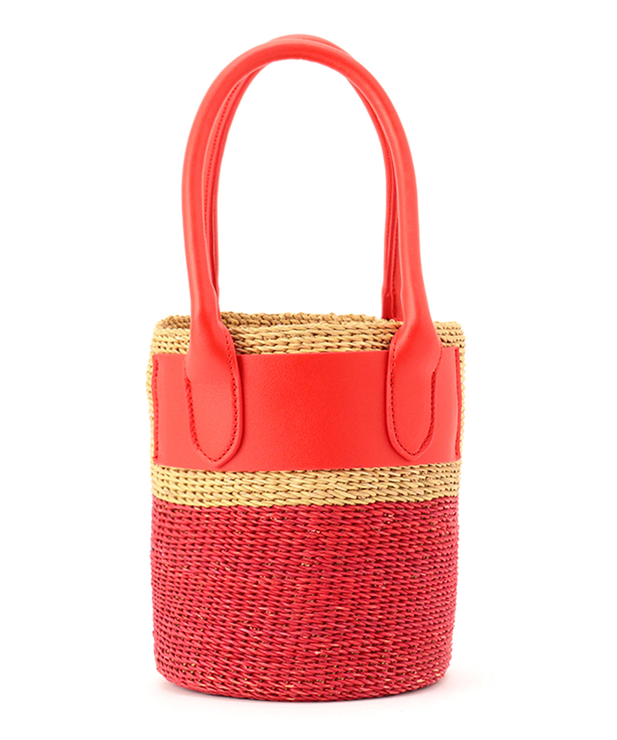 Tote Handle Colored Tube Basket RED