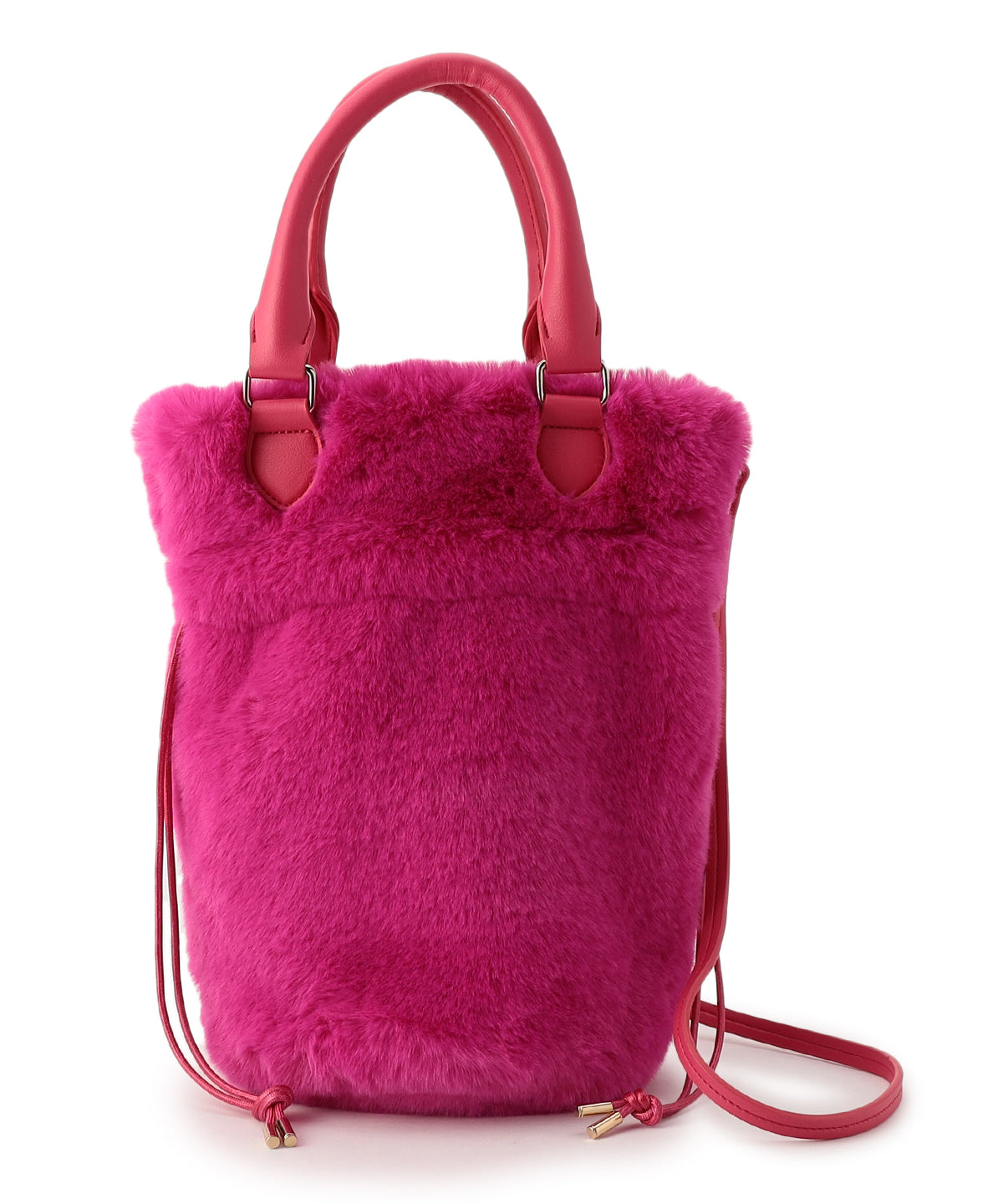 【予約：11月中旬〜下旬発送予定】Eco Fur Drawstring Shoulder Bag PINK