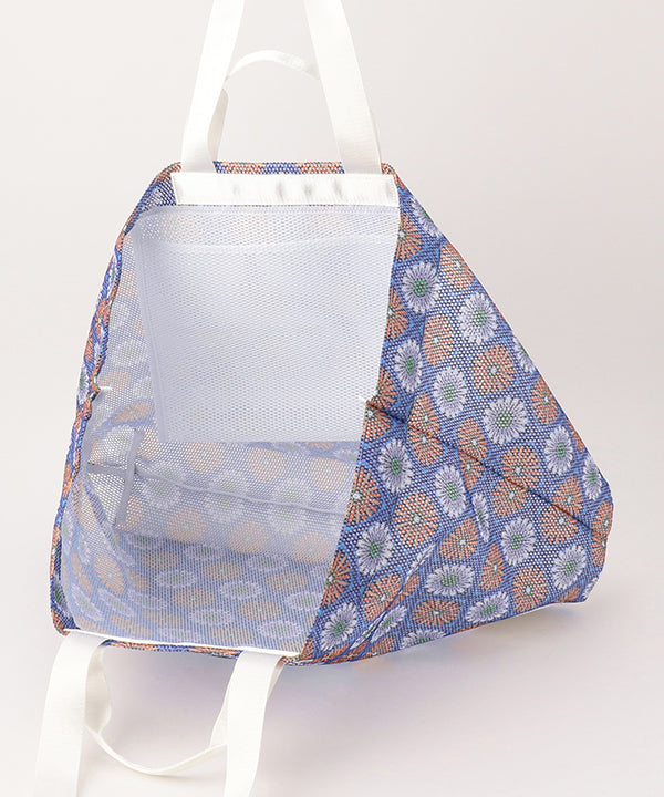 African Textile Mesh Tote Bag (Large) WHITE