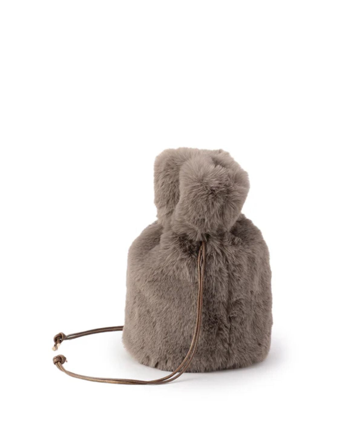 Eco Fur Drawstring Bag(Small)GREIGE