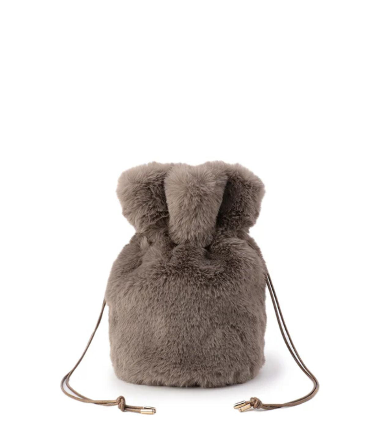 Eco Fur Drawstring Bag (Small) GREIGE